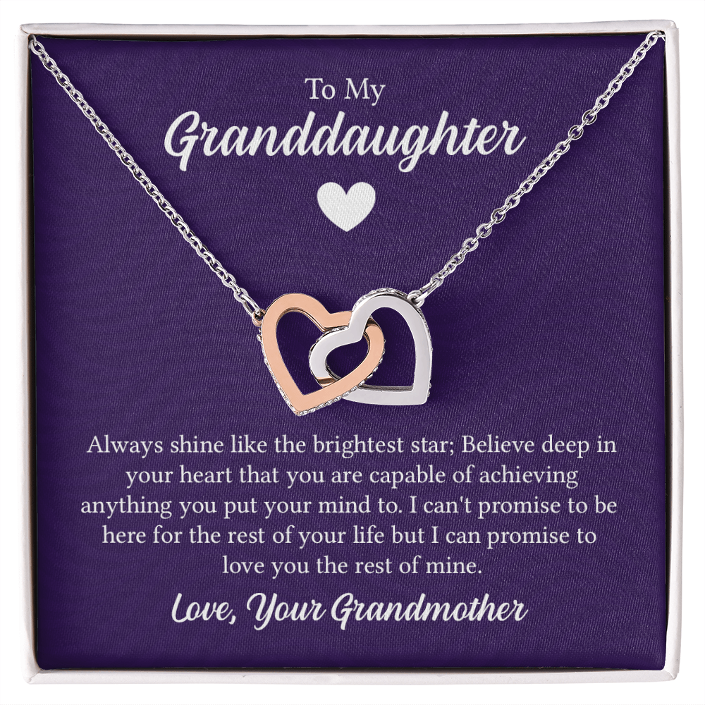 Interlocking Hearts Necklace - For Granddaughter From Grandmother